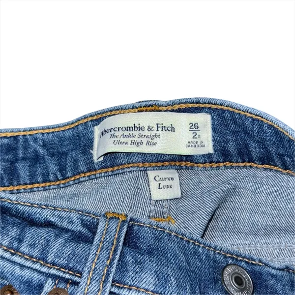Abercrombie & Fitch Curve Love Ultra High Rise Ankle Straight Jeans Size 26 / 2 - Image 6