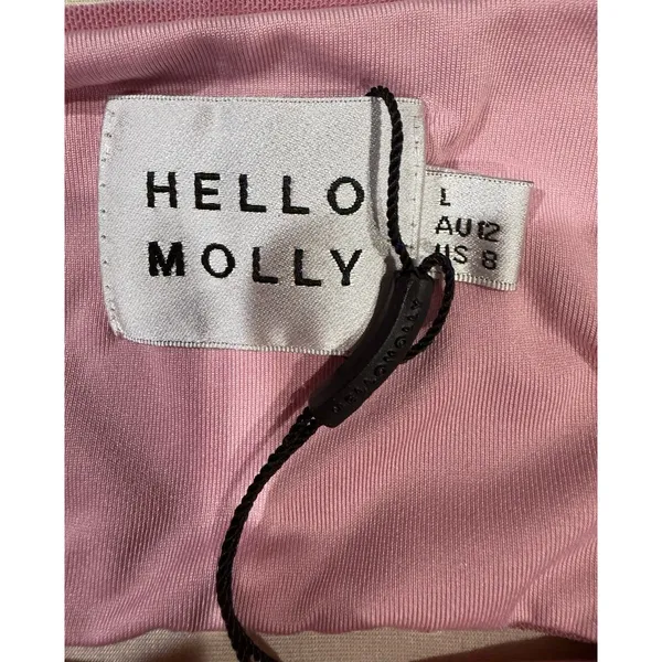 Hello Molly Women's Pink Bodycon Ruched Spaghetti Strap Open Back Dress Large - Image 5