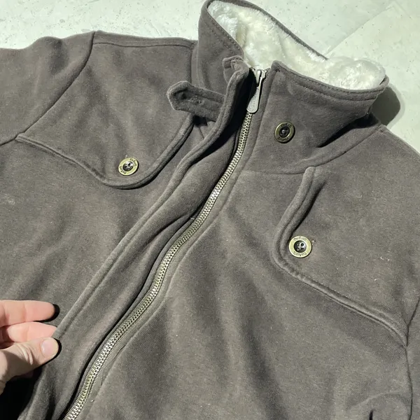 Carhartt Women's WK111 Sherpa Lined Collar Full Zip Jacket Brown SZ Large VTG - Image 5