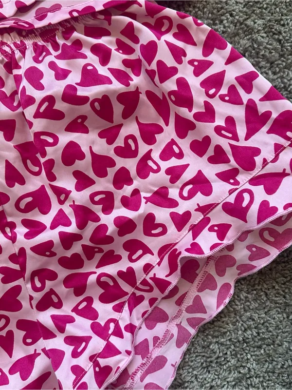 Colsie Pink Heart-Print Cami & Short Sleep Set - Image 3