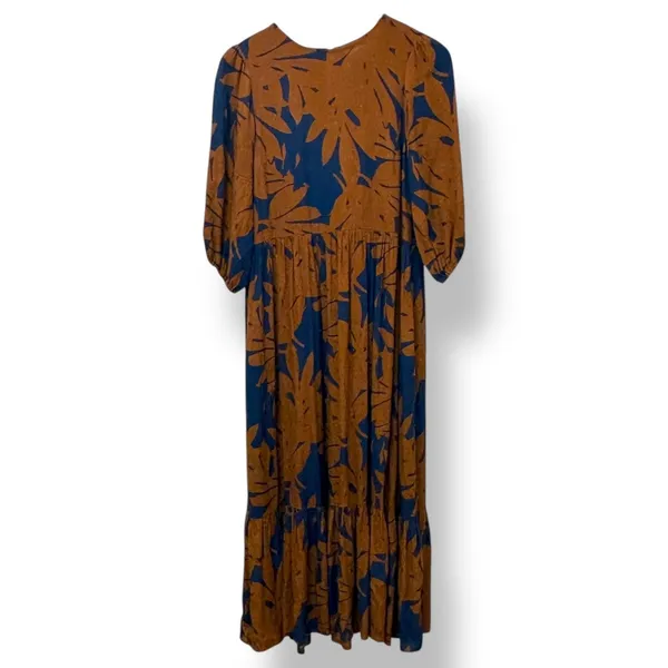 Anthropologie Porridge Kiera Midi Dress Rust Puff‎ Sleeve S Boho Cottagecore - Image 2