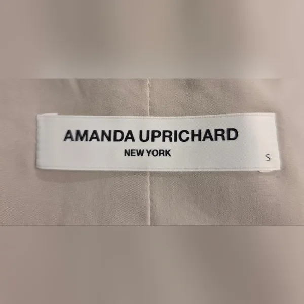 Amanda Uprichard Cream Sleeveless Draped Bodysuit Faux Leather NWOT - Image 2