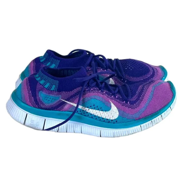 Nike Free Women’s Sneakers Running Teal Purple Pink Stretch Fabric Size 7.5 - Image 12