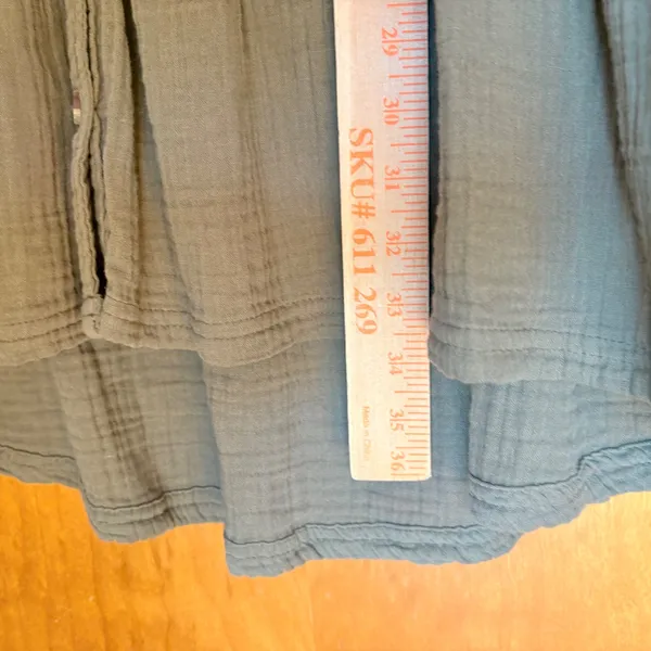 Maeve by Anthropologie‎ Olive Green Gauze Ruffle Tunic Dress Shirt Size 2 - Image 8