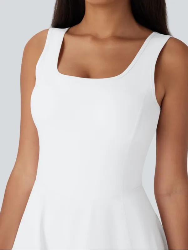NWOT Halara White SoftlyZero Airy U Neck 2-in-1 Pocket Mini Active Dress - Image 3