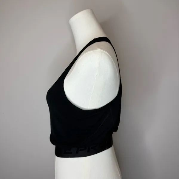 Nike Black Sleeveless Logo Crop Top - Image 2