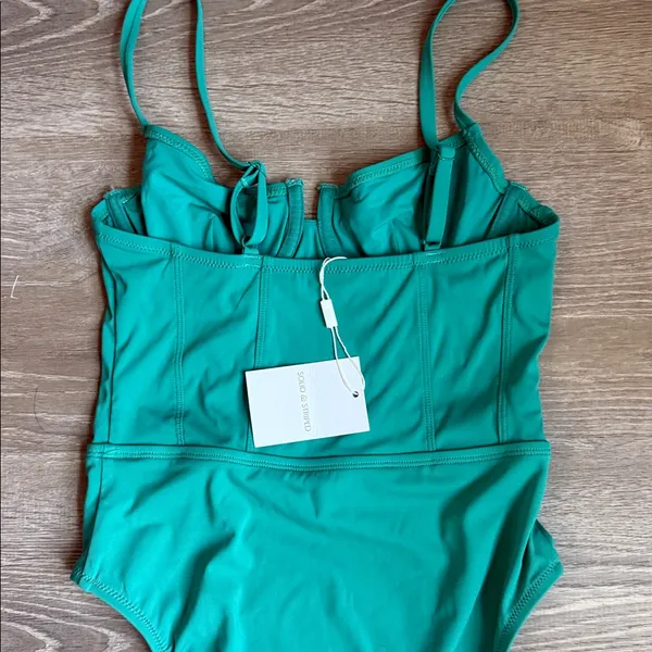 NEW Solid & Striped The Veronica One Piece swimsuit in a teal Small - Image 7