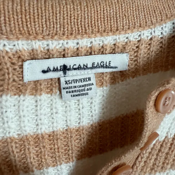 American Eagle Striped Polo Henley Sweater Size XS NWOT - Image 8