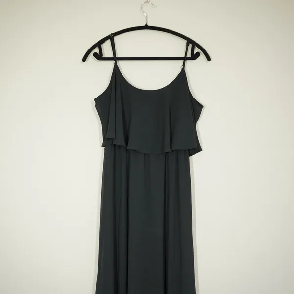 Show Me Your Mumu Size Medium Caitlin Ruffle Maxi Dress Black Formal Bridesmaid - Image 2