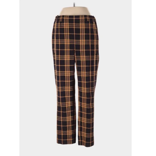 Wilfred Darontal Yellow Brown Plaid Trousers Straight Leg Size 2 Academia Preppy - Image 2