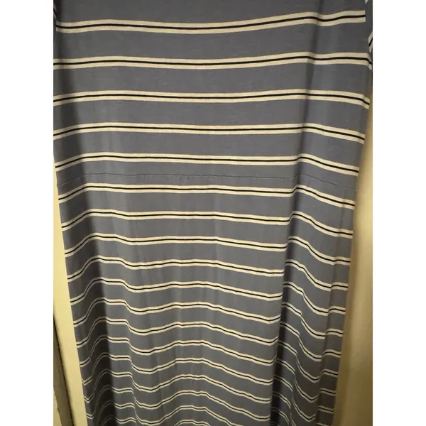 J. Jill‎ Women's Size L Blue Black and White Striped Maxi Dress Short Sleeve - Image 10