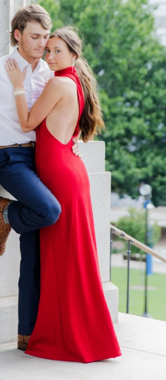 Lulus Asymmetrical Red Dress - Image 3