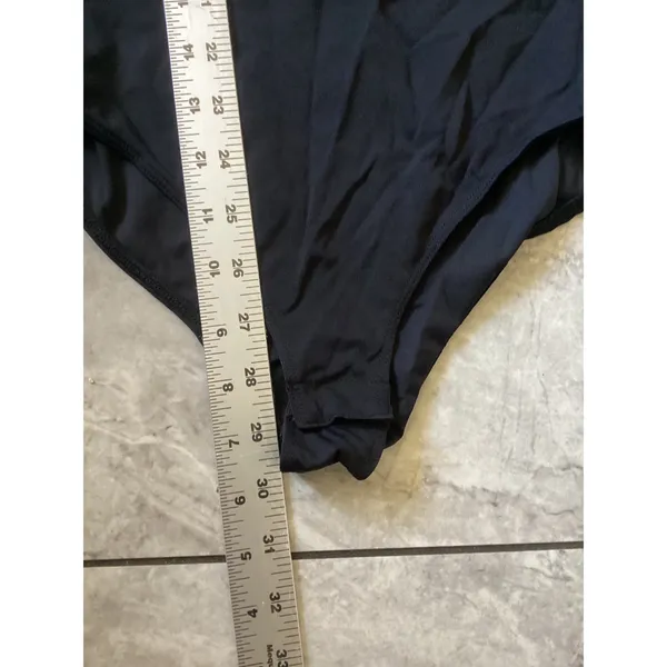 Halara NWOT Black Surplice Wrap Long Sleeve Bodysuit Puff Shoulder Size Medium - Image 3