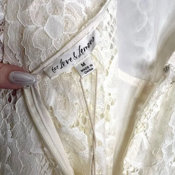 For Love and Lemons Marilyn Midi Dress in Ivory Size Medium NWT - Image 9