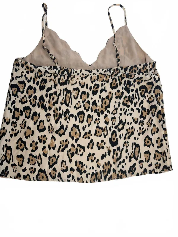 Socialite Leopard Print Cami Tank Top Women's Size Large V-Neck Animal Print - Image 2