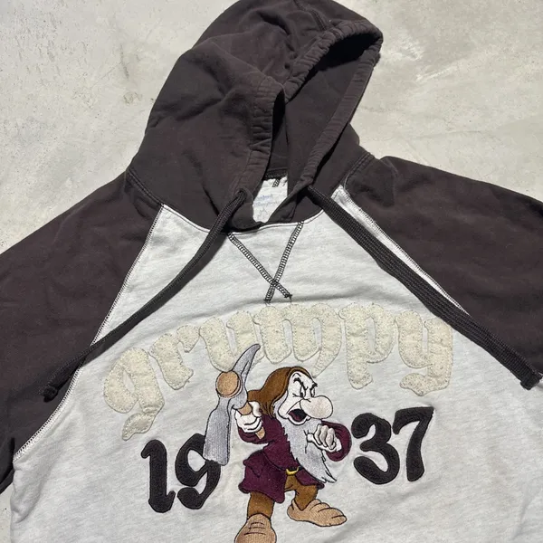 Walt Disney World Grumpy Unisex Size Small Cotton Blend Brown Hoodie - Image 2