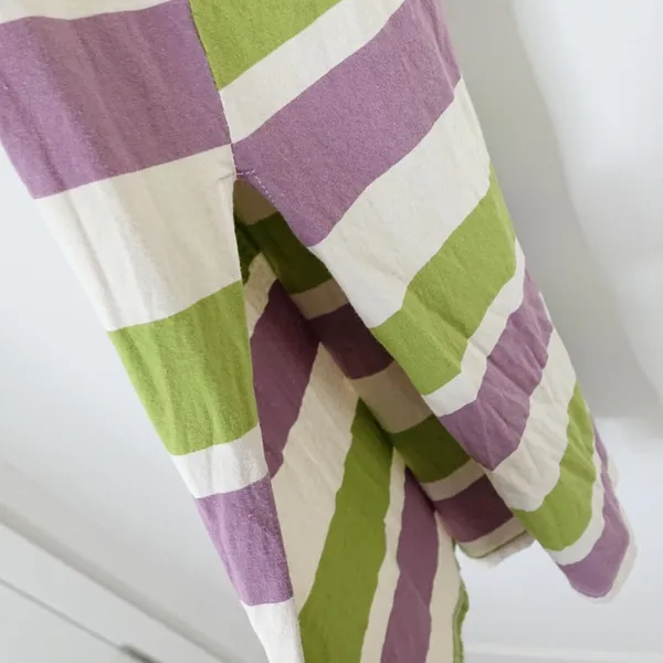 Hayden LA Green Purple & White Striped Short Sleeve T-Shirt Maxi Dress Size S - Image 3