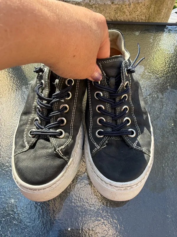 Paul Green Hadley Platform Sneaker Shoes Women's Leather Blue Size US6/3.5UK - Image 2