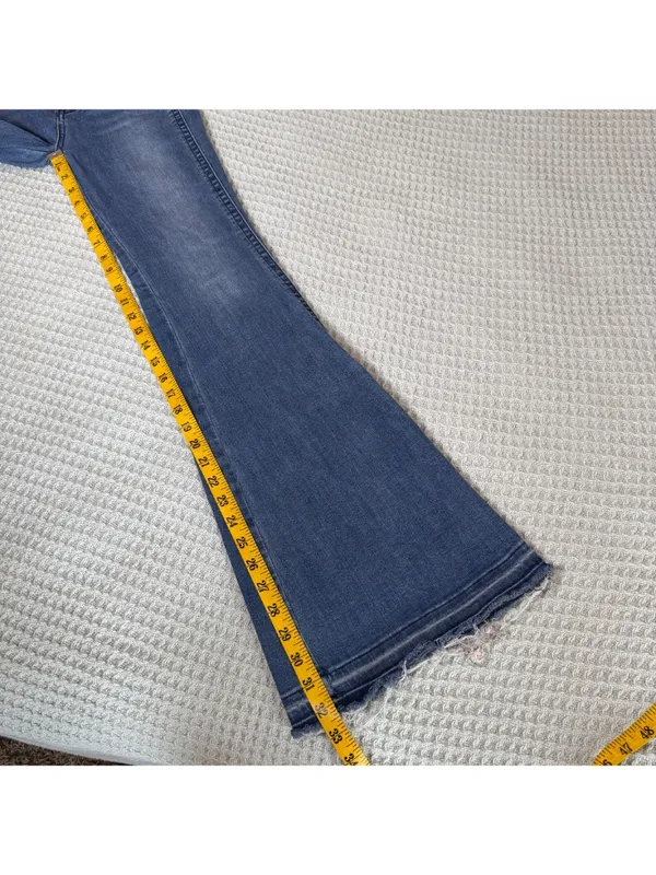 We the Free People Raw Release Hem Flare Jeans Womens 25 Boho Hippie Festival - Image 7