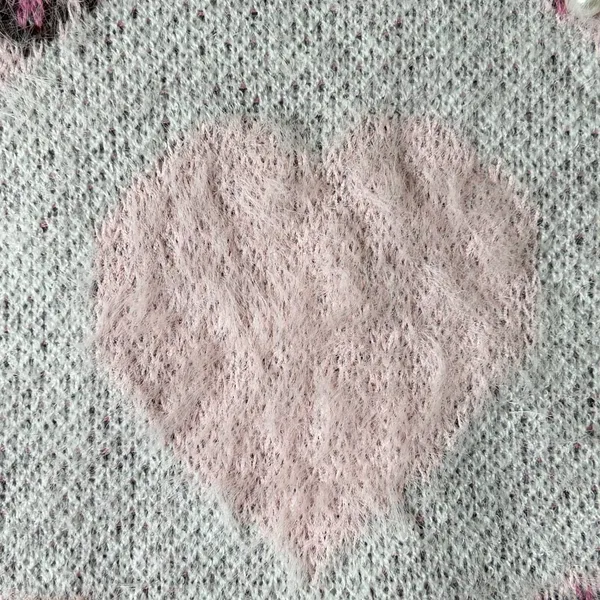 Glitz‎ & Ears Sweater Womens M Pink Cream Fuzzy Leopard Heart Pearl Sweater NEW - Image 6