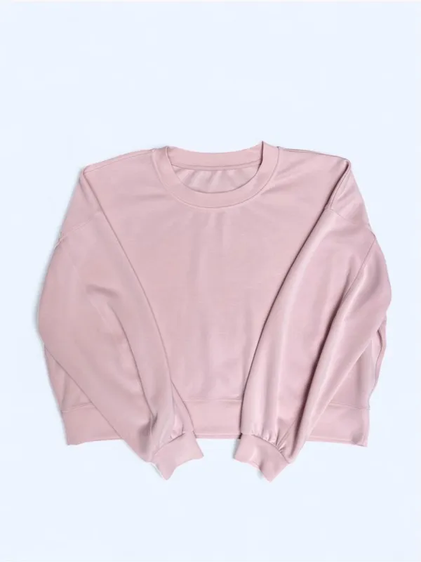 Lululemon Perfectly Oversized Crewneck Porcelain Pink Loungewear activewear XL - Image 4