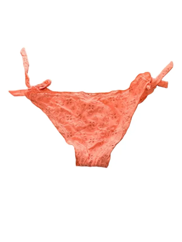 Pink Lily Dive on in eyelit coral bikini bottoms L - Image 5