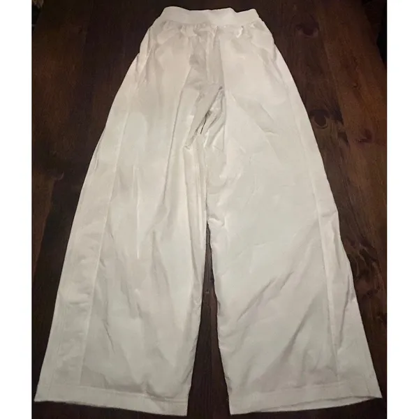 Lululemon Lightweight Tennis Mid-Rise Track Pants White Mesh Wide Leg Sporty - Image 7
