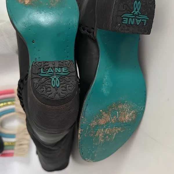 Lane Women's Plain Jane Charcoal Tall Western Boots EUC - Image 5