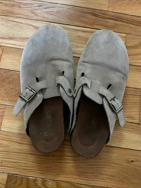 White Mountain Beige Suede Footbed Clogs - Image 3