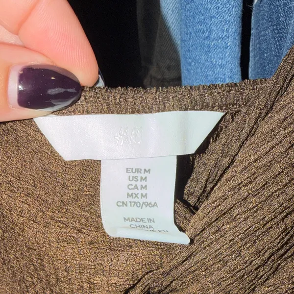 H&M Brown Textured Midi Dress - Image 2