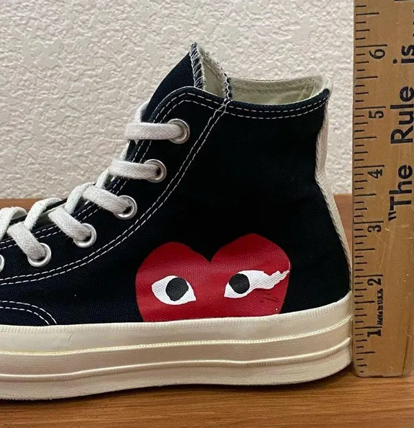 CONVERSE X Comme des Garçons PLAY High Top Chuck 70 Unisex Sneakers Women’s 7 - Image 11