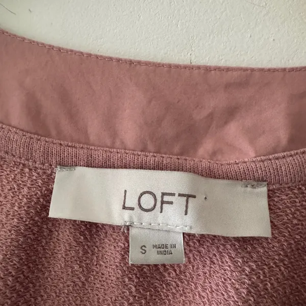 LOFT Dusty Pink Long Sleeve V Neck‎ Button Detail Top - Image 5