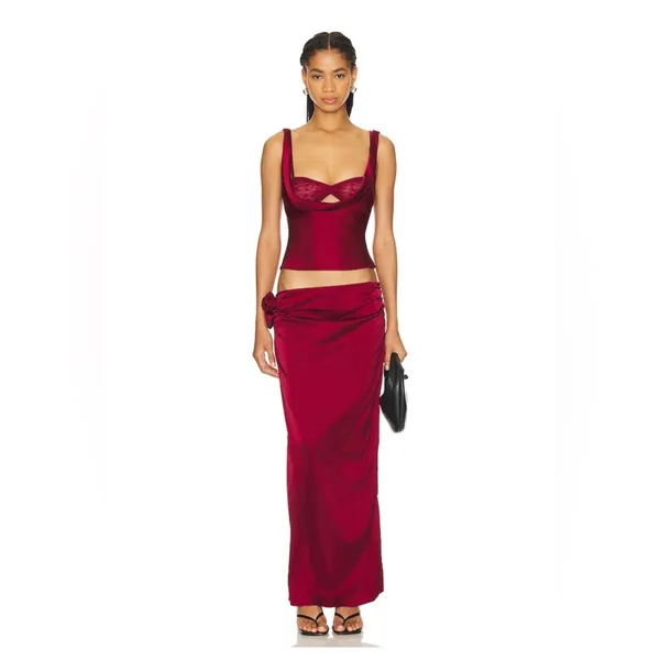 NWT Lioness Delilah Top in Burgundy, size S BRALETTE IS MISSING - Image 4