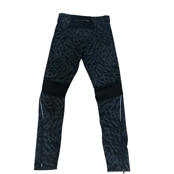 The North Face Women S Black Gray Abstract Print Running Leggings Pants Zipper‎ - Image 2