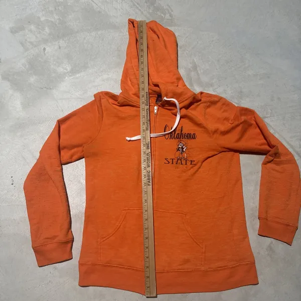 Vintage 1980s OSU Oklahoma State Cowboys Full Zip Hoodie SZ XL Orange - Image 6