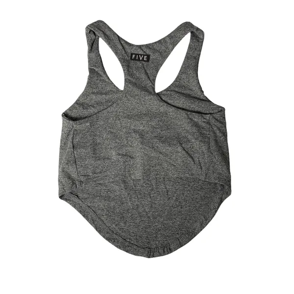 FIVE XS Gray Racerback Crop Tank Activewear Gym Yoga Fitness Top - Image 3