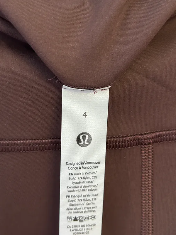 Lululemon Wunder Train High-Rise Tight 28" size 4 Espresso NWT Authentic - Image 13