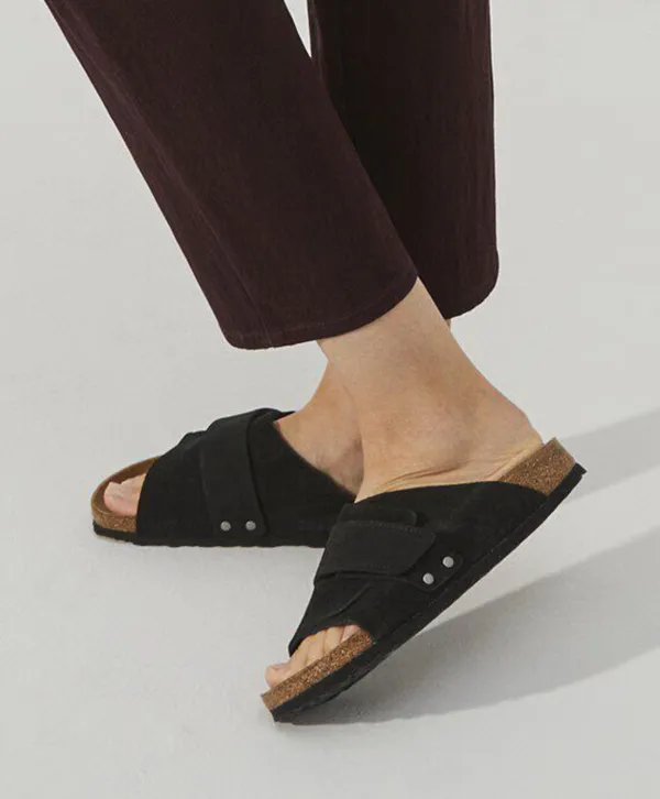 BIRKENSTOCK Kyoto black leather sandals slippers shoes women’s eur 39 new - Image 8