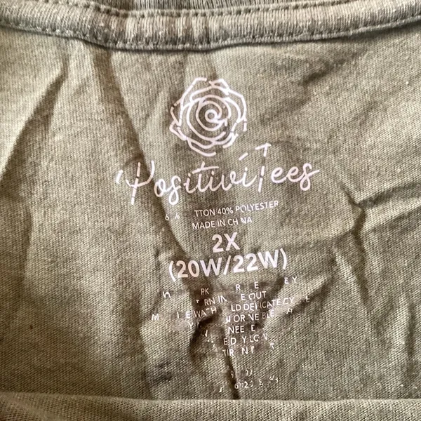 ‘Grateful Heart’ Casual Tee Green Size 2X - Image 2