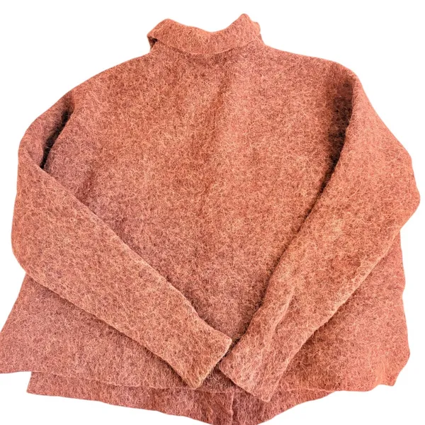 Madewell Alpaca Merino Wool Blend Cardigan Sweater Rust Brown NB396 Large - Image 5