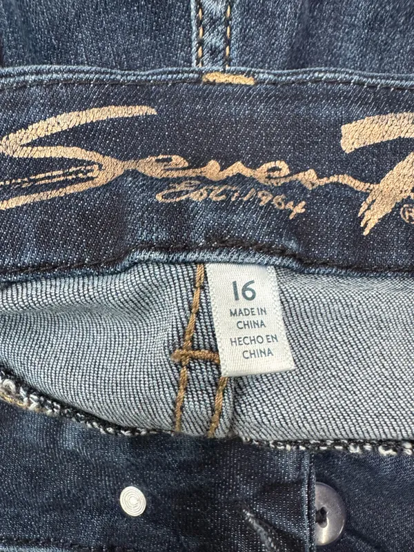 7 For All Mankind Tummyless High Rise Skinny Jeans Size 16 - Image 5