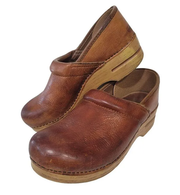 DANSKO Antique Brown Oiled Leather Clogs Size 40 US 9.5-10 - Image 15