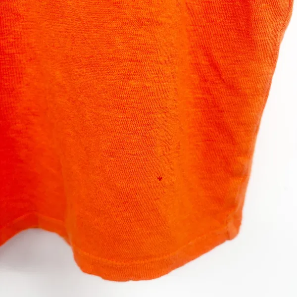 FRAME Womens Orange Organic Linen Scoop Neck Relaxed Cap Sleeve Basic Tee Size M - Image 4