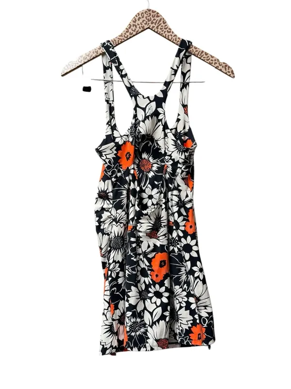 Free People FP Movement Never Better Floral Print Mini Dress Black White Large - Image 4