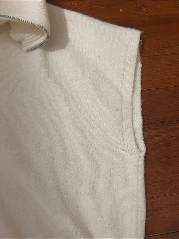 Molly Green Cream Half-Zip Knit Sweater Vest S/M - Image 2