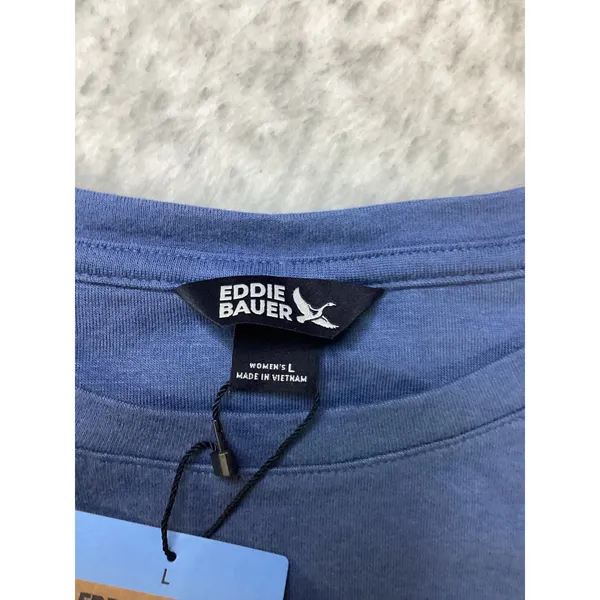 Eddie‎ Bauer Womens Long Sleeve Tee Blue Crew Neck EB010687 Size Large NWT - Image 3