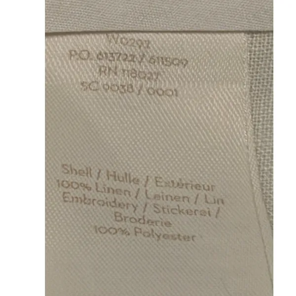 Boden Shift Dress Sz 16 Ivory Navy Blue Embroidered Linen V-Neck Boho Vacation - Image 12