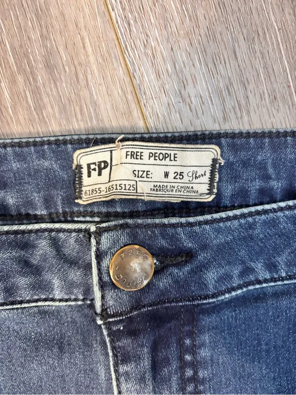 Free People Dark Blue High-Rise Flared Jeans - Image 2