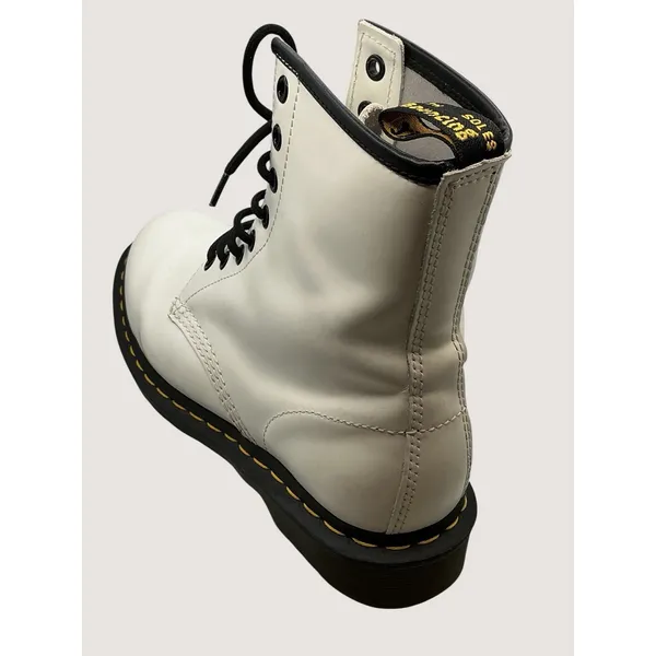 Dr. Martens 11821 1460‎ Smooth White Leather Combat Womens Boots Sz UK 6 US 8 - Image 7