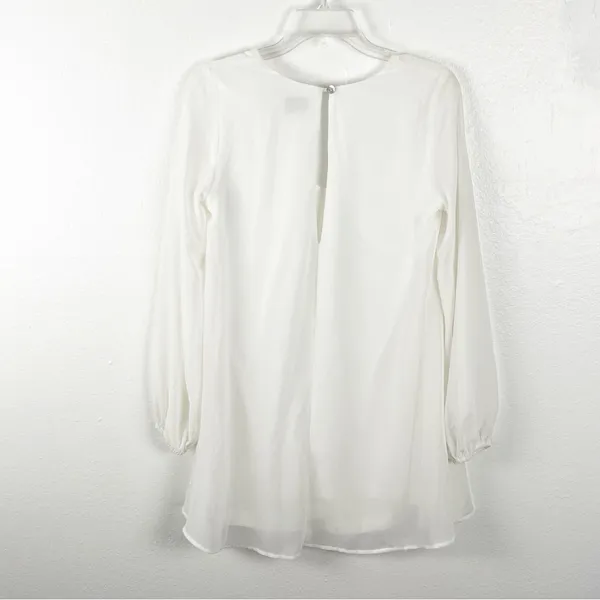 SHOW ME YOUR MUMU Donna Michelle White V-Neck Tunic Top Small Casual Neutral - Image 2